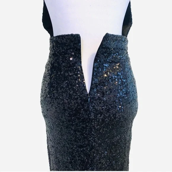 Rehab | Nearly Naked Backless Sequin Midi Dress Black Size S - Picture 12 of 16
